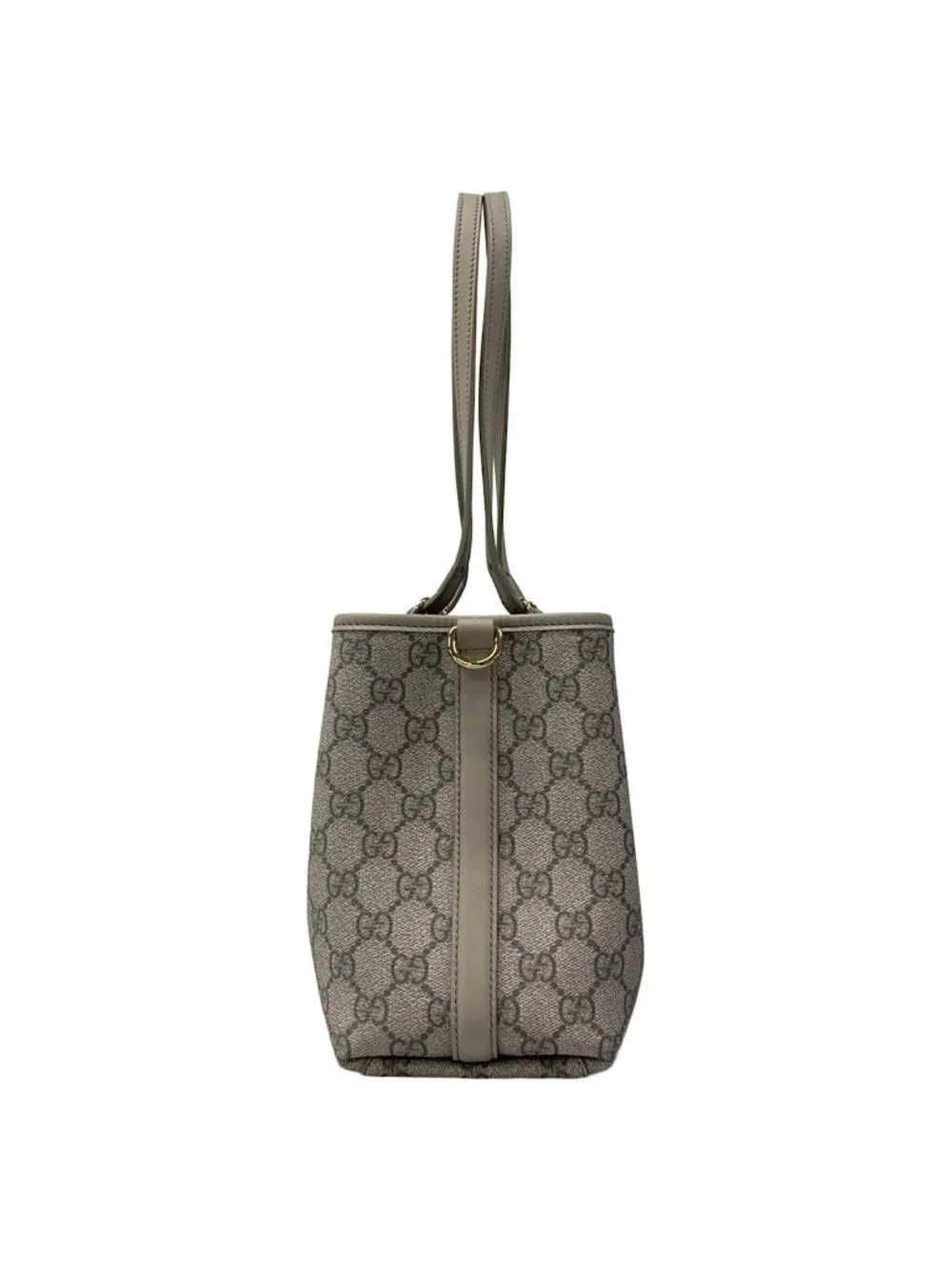 Gucci Tote Bag GG Emblem Medium Gray Leather
